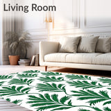 Abstract Interlocking Forest Fern Leafwork with Jewel Tone Details(White)