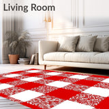 Festive Checkered Holiday Entryway Buffalo Design(Red)