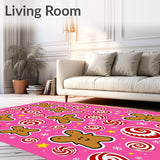 Whimsical Gingerbread Wonderland with Peppermint Swirls and Motifs(Pink)