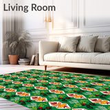 Lattice Holly Berry Motif Decorative Floor(Green)