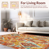 Vibrant Area Rug Golden Canyon Southwest Style(Orange)