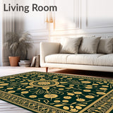 Tapestry Design with Symmetrical Floral Rosettes(Green)