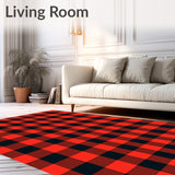 Buffalo Check Doormat with Classic Checkered Design(Red)