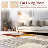 Modern Beige Hallway Runner(Beige)