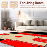 Non Slip Basketball Court Rug with Thickened Area Carpet Flooring(Red)