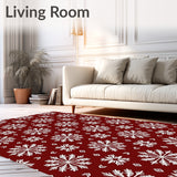 Festive Snowflake Wonderland With Nonslip Backing(Red)