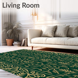 Winter Forest Laurel Scrollwork Contemporary Design(Green)