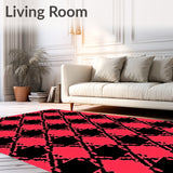 Traditional Highland Gingham with Vintage Checkered Motifs(Red)