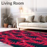Winter Wonderland Pine Tree Forest Design Plush Holiday Throw(Red)