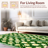 Boho Floral Low Pile(Green)