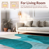 Ultra Soft Area Rug, Non Slip, Stain Resistant, Washable Area Rugs for Living Room, Bedroom, Modern Abstract Teal Grey Living Room(Gray) - ODIKA