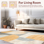 Ultra Soft Area Rug, Non Slip, Stain Resistant, Washable Area Rugs for Living Room, Bedroom, Abstract Serenity Zen Haven Rug(Beige) - ODIKA