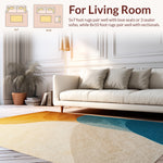 Ultra Soft Area Rug, Non Slip, Stain Resistant, Washable Area Rugs for Living Room, Bedroom, Viscose Fabric Plush(Beige) - ODIKA