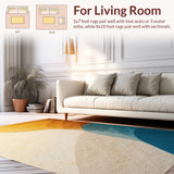 Ultra Soft Area Rug, Non Slip, Stain Resistant, Washable Area Rugs for Living Room, Bedroom, Viscose Fabric Plush(Beige) - ODIKA