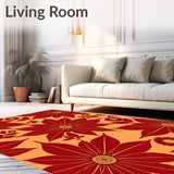 Abstract Poinsettia Bloom Design Low Pile Decorative Holiday Textile(Red)