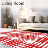 Nordic Holiday Interlocking Plaid with Festive Check Motif(Red)