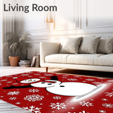 Magical Snowy Evening Decorative Accent With Sparkling Details(Red)