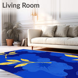 Abstract Watercolor with Precious Metal Leaf Detailing(Blue)