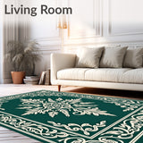 Verdant Heritage Damask with Distressed Baroque Influences(Green)