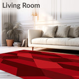 Bold Chevron Stripes Composed of Layered Angular Forms and Contrast(Red)