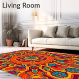 Vibrant Kaleidoscope Design with Multi Hued Floral(Orange)