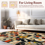 Modern Music Decor Area Rug Featuring Retro Album Covers(Black)