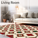 Boho Patchwork with Interlocking Floral and Designs(Beige)