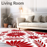 Floral Burst Motif with Radiant Petals and Ornate Layering Effects(Red)