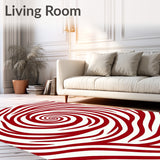 Swirling Vortex Fuzzy with Hypnotic Spiral(Red)
