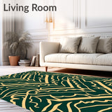 Modern Chevron Wave with Abstract Holiday Ornament Design(Green)