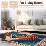 Ultra Soft Area Rug, Non Slip, Stain Resistant, Washable Area Rugs for Living Room, Bedroom, Soft Vintage Southwestern Reading Nook(Red) - ODIKA