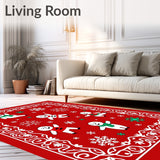 Winter Wonderland Scroll Featuring Dancing Snowflakes And Snowmen(Red)