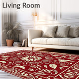 Classic English Orchard Motif Featuring Intertwined Acorns and Leaves(Red)