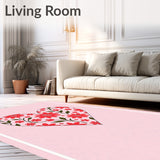 Adorable Love Symbol Floral Motif Contemporary(Pink)