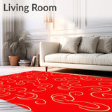 Modern Abstract Swirl Composition with Radiant Gold Dust Highlights(Red)