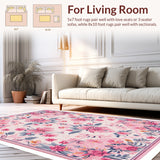 Boho Floral Non Slip Kids Room(Pink)