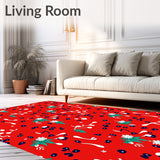 Scandinavian Winter Forest with Delicate Spruce and Berry Accents(Red)
