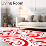 Modern Abstract Swirl Design with Artistic Crimson Waves(Red)