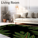 Pine Needle Evergreen Botanical Motif Area Floor(Green)
