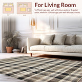 Twilight Plaid Carpet Tan & Charcoal Front Door(Beige)
