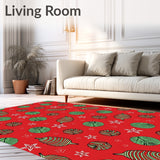 Holiday Pinecone Medley Motif with Frosted Accents(Red)