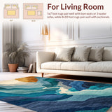 Abstract River Rock Design Doorway Mat(Blue)