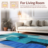 Modern Abstract Non Slip(Blue)