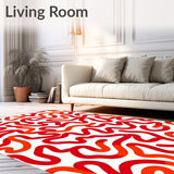 Abstract Flame Dance with Flowing Curves Expression(Red)