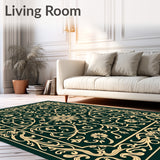Elegant Boho Inspired Swirling Vines with Intricate Oriental Flourishes(Green)
