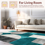Ultra Soft Area Rug, Non Slip, Stain Resistant, Washable Area Rugs for Living Room, Bedroom, Modern Abstract Non-Slip Living Room Rug(Green) - ODIKA