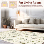 Ultra Soft Area Rug, Non Slip, Stain Resistant, Washable Area Rugs for Living Room, Bedroom, Insect Print Low Pile(Ivory) - ODIKA