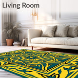 Artisan Wave with Interlocking and Subtle Botanical Flourish(Yellow)