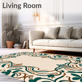 Art Nouveau Inspired Flowing Vine Design with Curves(Beige)