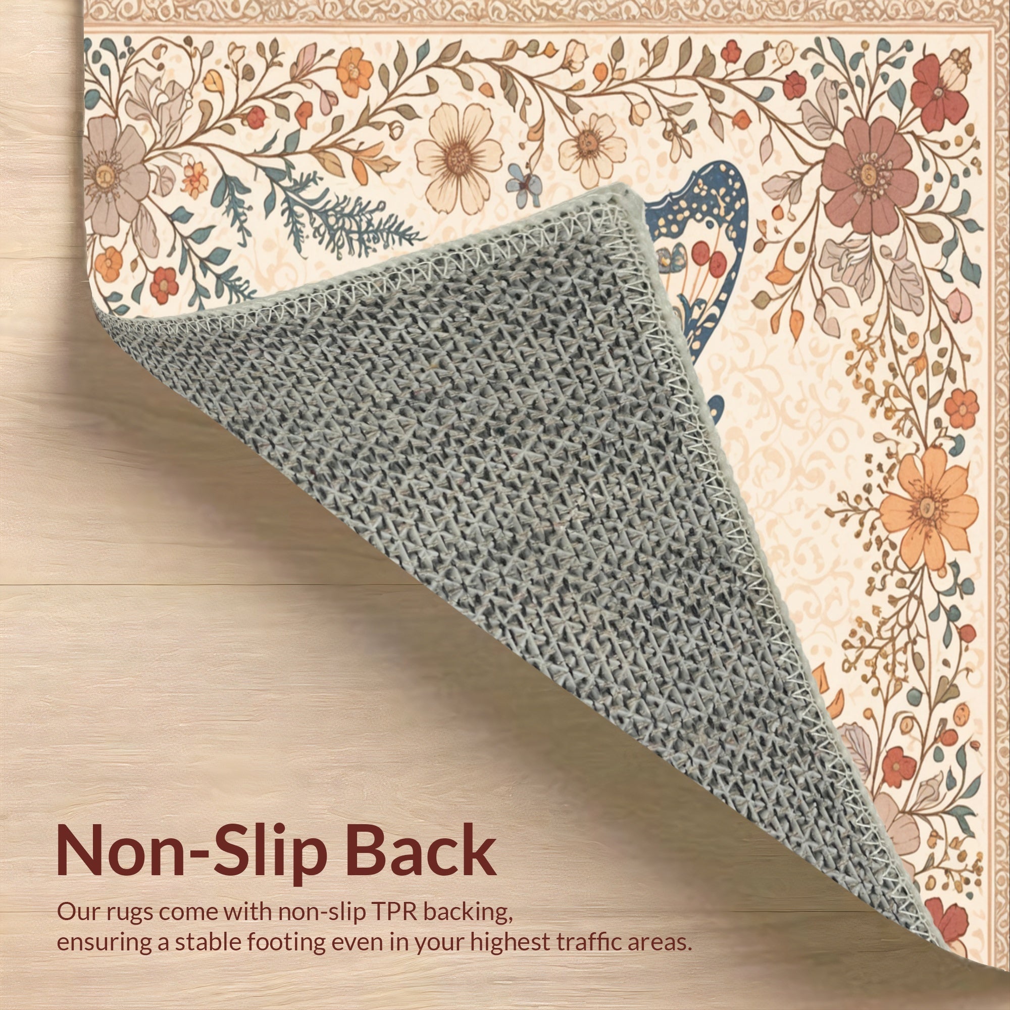 Ultra Soft Area Rug, Non Slip, Stain Resistant, Washable Area Rugs for Living Room, Bedroom, Soft Modern Butterfly Nursery Rug(Beige) - ODIKA